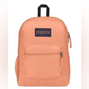 EUC JanSport Cross Town 100% Authentic School Backpack Peach Neon